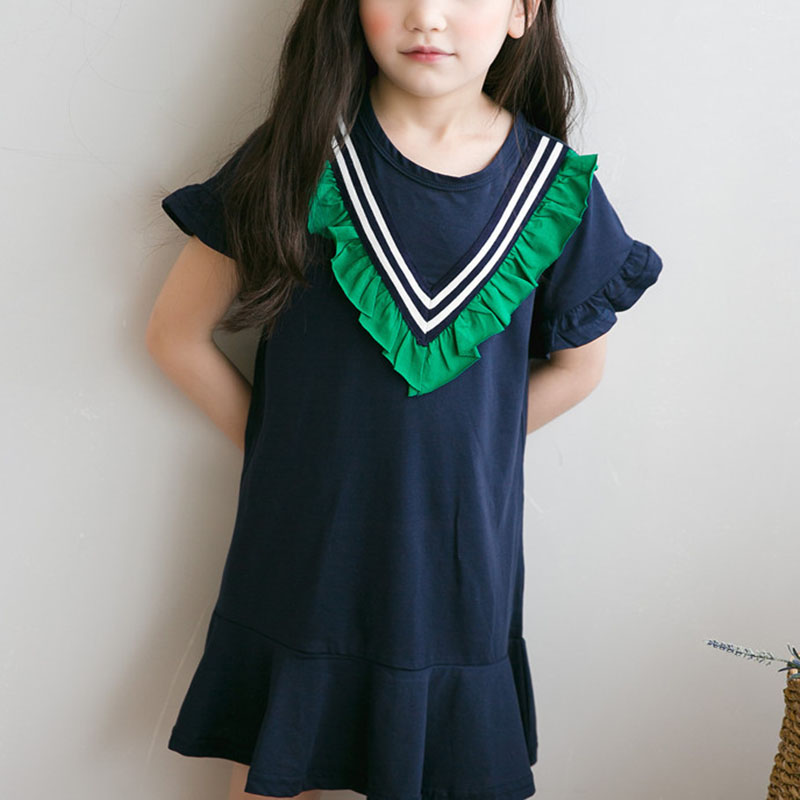 

Fashionable Ruffled Design Short-sleeve Dress