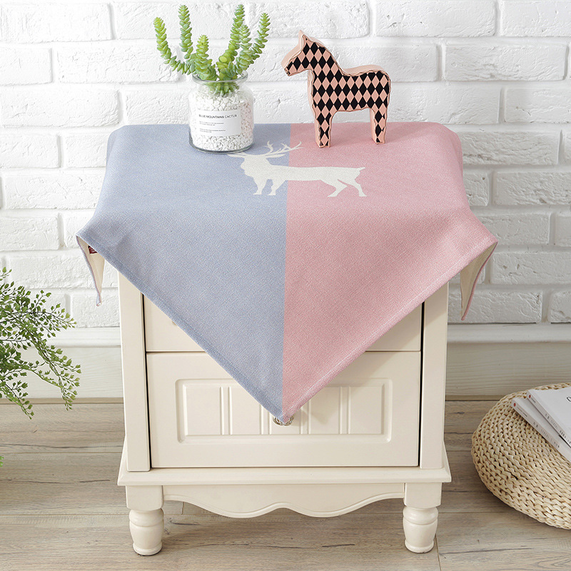 

Simple Deer Print Night Table Cover
