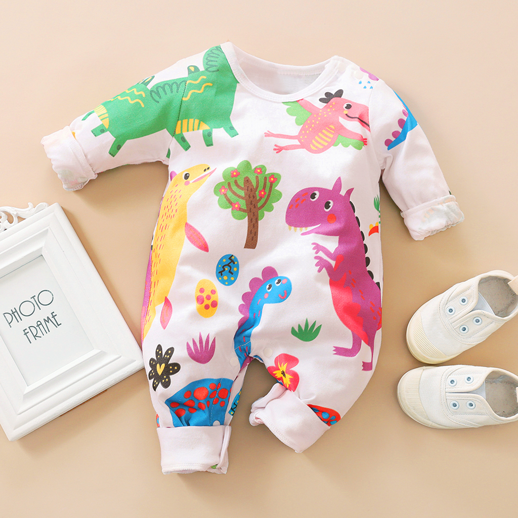 

Baby Dinosaur Print Long-sleeve Jumpsuit (loose shape)