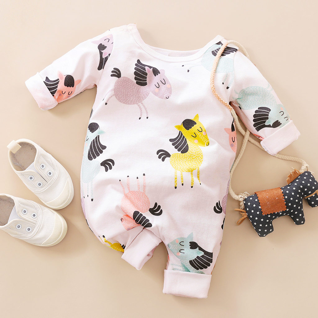 

Colorful Alpaca Design Long-sleeve Jumpsuit for Baby