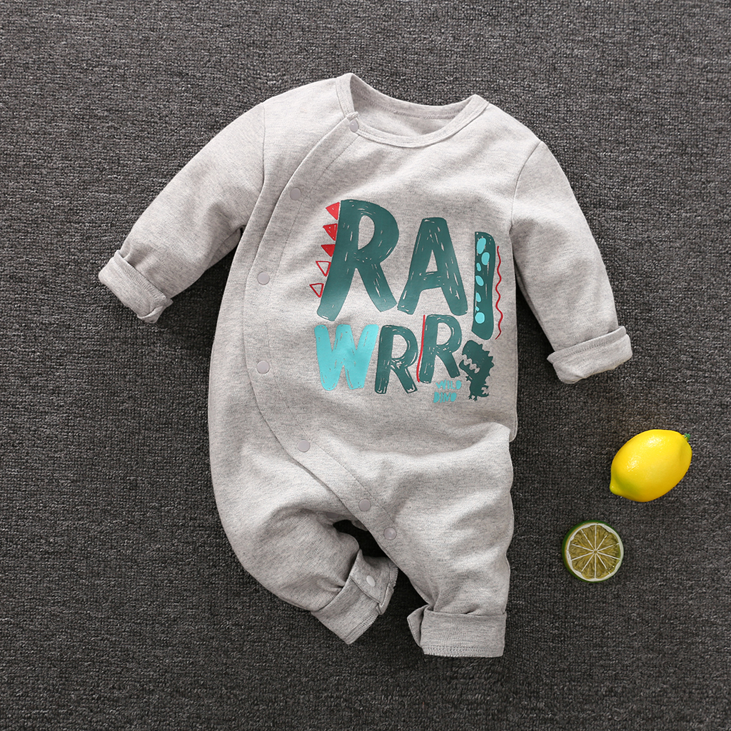 

Soft Cartoon Green Dinosaur Jumpsuit for Baby