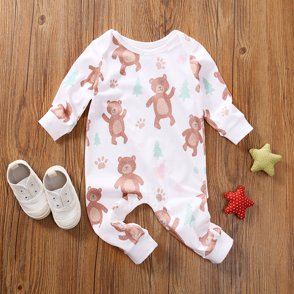 

Baby Bear Print Long-sleeve Jumpsuit