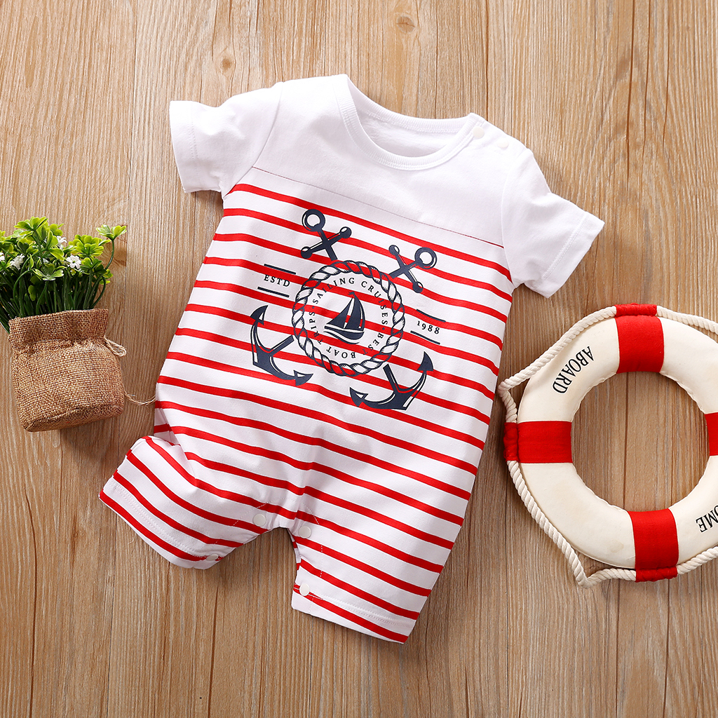 

2019 Baby / Toddler Anchor Striped Jumpsuit