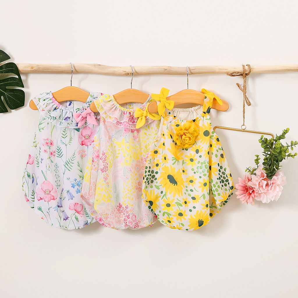 

Baby Rose or Daisy Floral Chiffon Bodysuit
