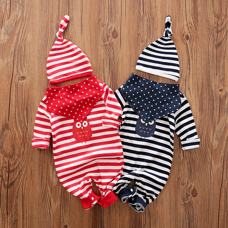 

Baby Boy / Girl Newborn Cotton Stripe Long-sleeve Jumpsuit