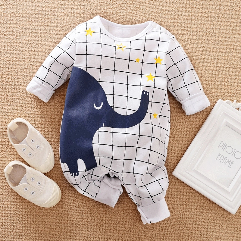 

Baby Boy / Girl Cute Elephant Print Long-sleeve Jumpsuit