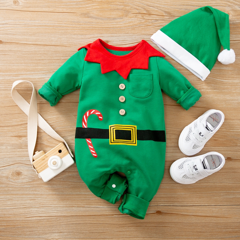 

2-piece Baby Christmas Jumpsuit with Hat