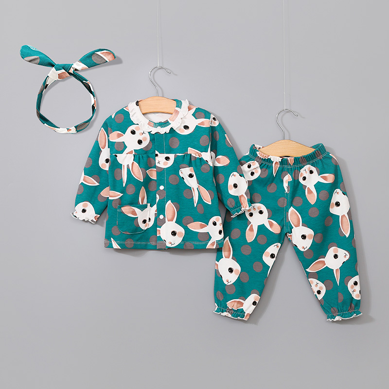 

3pcs Baby Unisex casual Animal & Rabbit Baby's Sets Long Sleeve Cartoon Infant Clothing Kids Toddler Outfits
