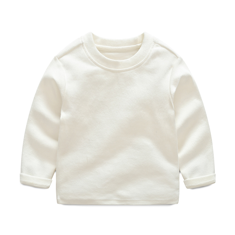 

Baby casual Tee Solid Long Sleeve Cartoon Infant Clothing Kids Toddler Outfits