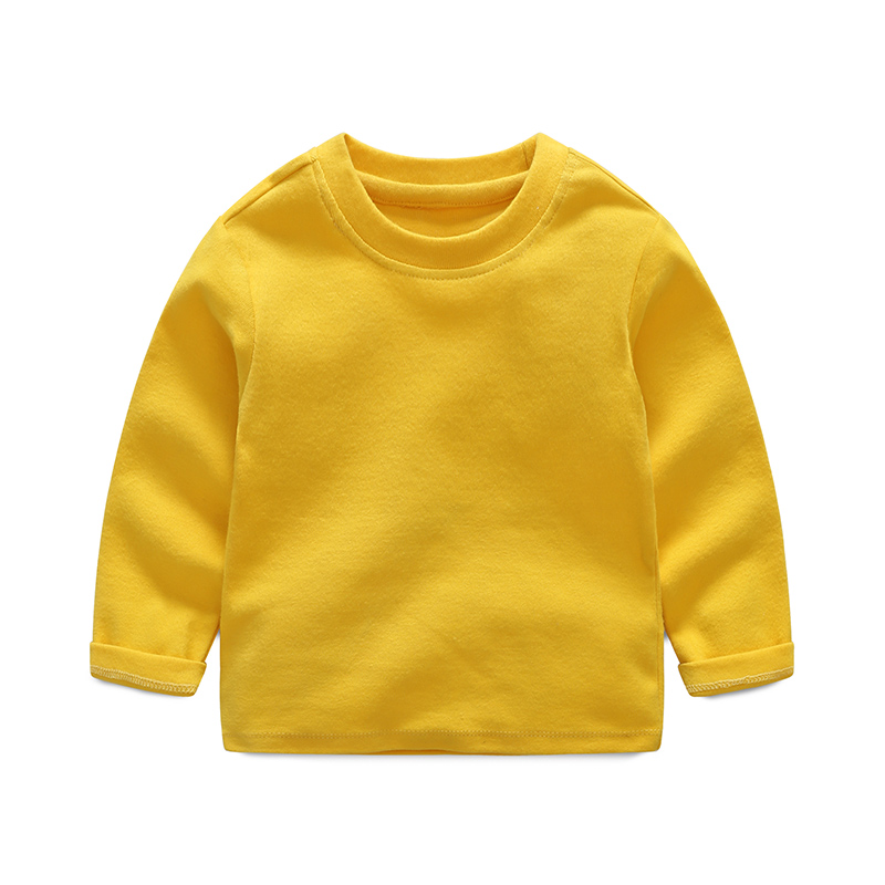 

Baby casual Tee Solid Long Sleeve Cartoon Infant Clothing Kids Toddler Outfits