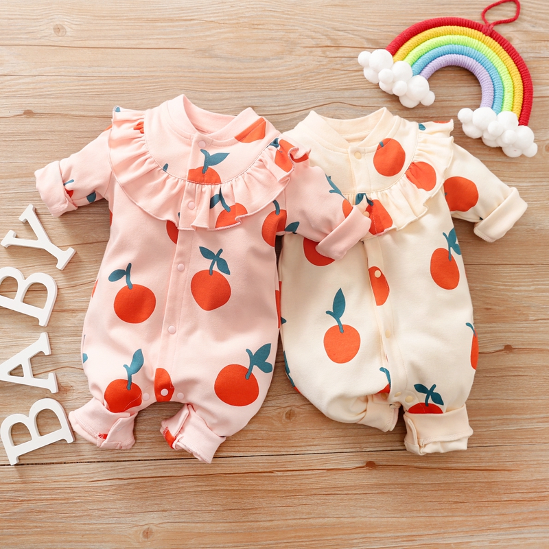 

Baby Sweet Orange Ruffled Jumpsuit