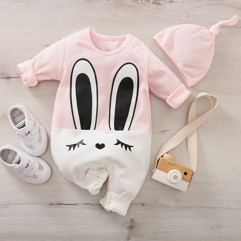 

2-piece Baby Rabbit Jumpsuit and Hat Set