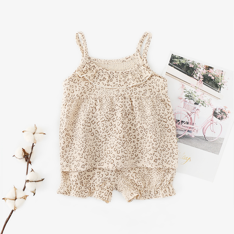 

Baby / Toddler Girl Leopard Print Strappy Top and Shorts Set