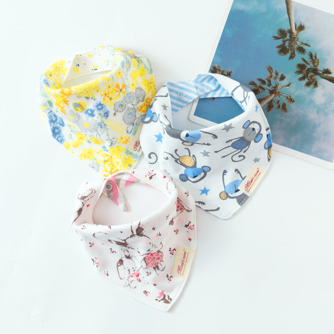 

3PCS Baby Bibs Cartoon Cute Cotton Infant Saliva Bibs Cute Baby Towel Infant Stuff