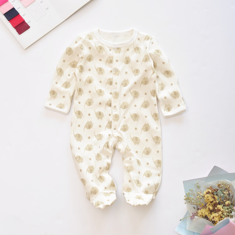 

Baby Boy Newborn Cotton Style Cartoon Allover Long-sleeve Jumpsuit