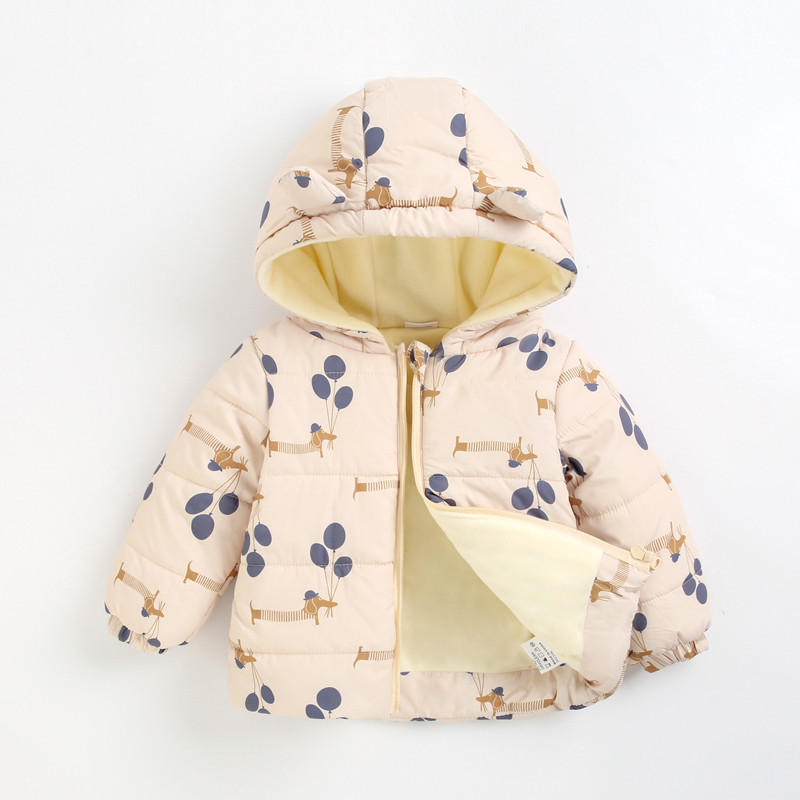 

Baby 3D Ear Cartoon Print Long-sleeve Hooded Coat Outwear