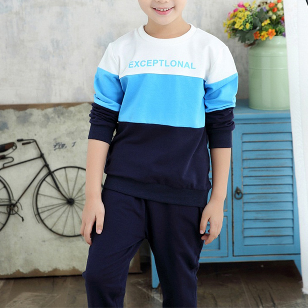 

Trendy Letter Printed Long-sleeve Sweatshirt and Pants Set for Kid