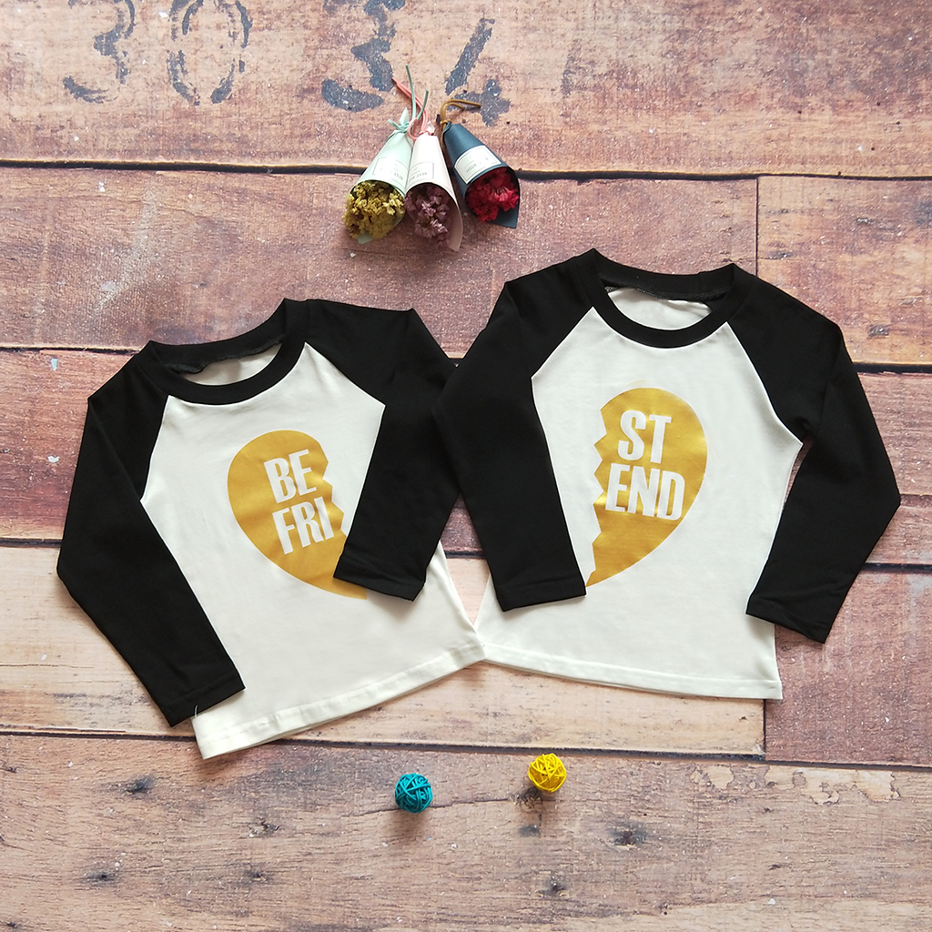 

Stylish Letter Print Long-sleeve Matching T-shirt for Kid