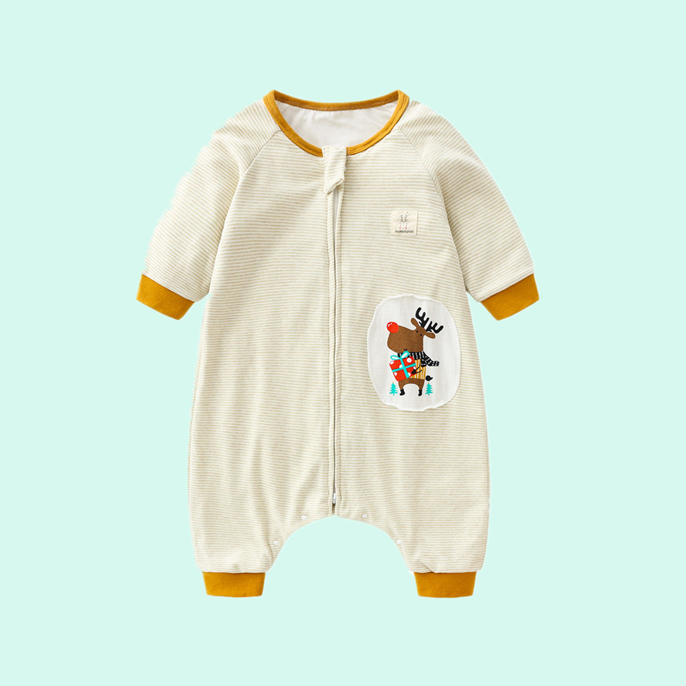 

Cartoon Applique Striped Sleeping Bag