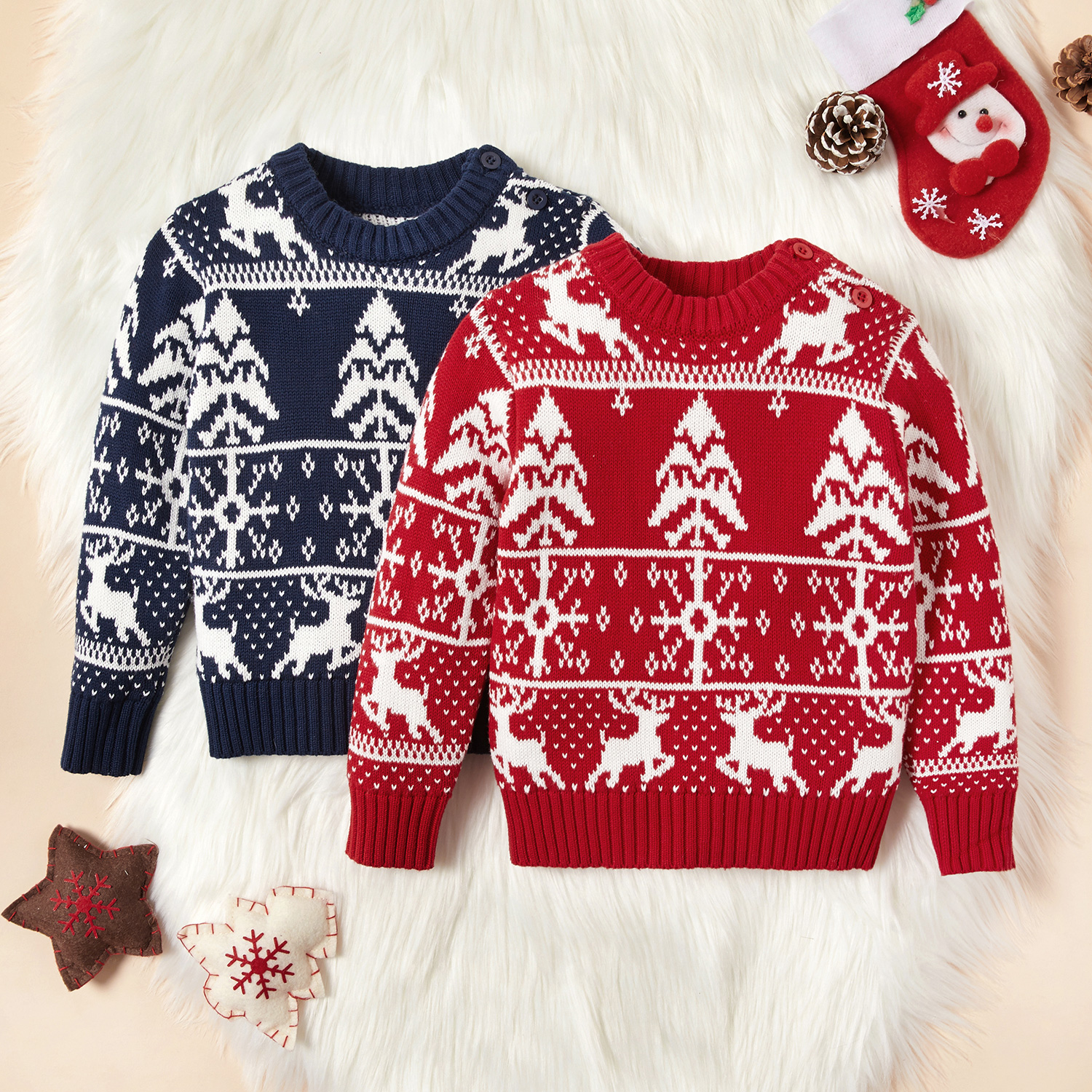 

Baby / Toddler Christmas Elk Long-sleeve Sweater