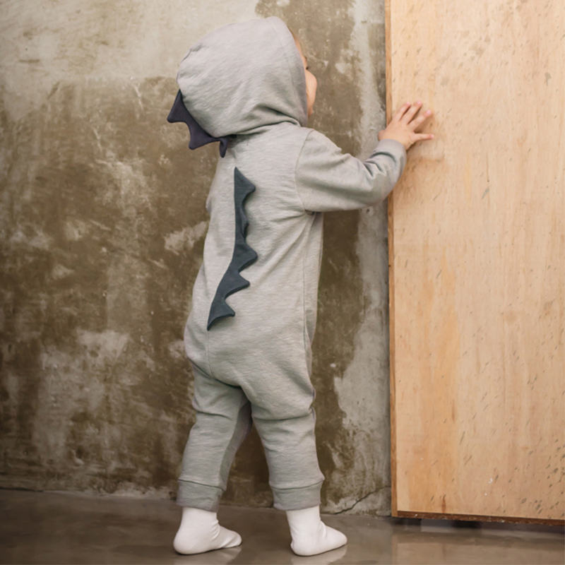 

Lovely Dino Hooded Long-sleeve One Piece for Baby Boy
