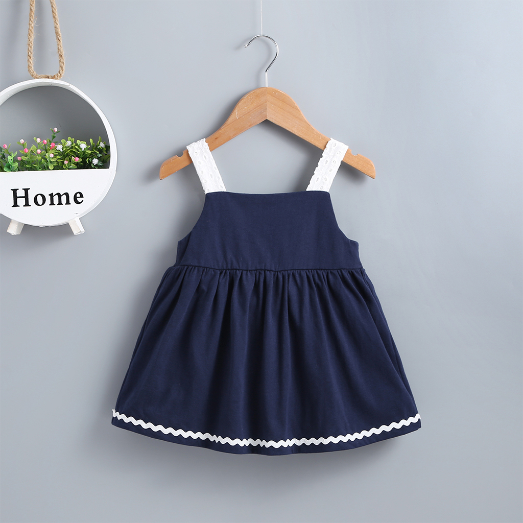 

Baby Bowknot Decor Strappy Dress