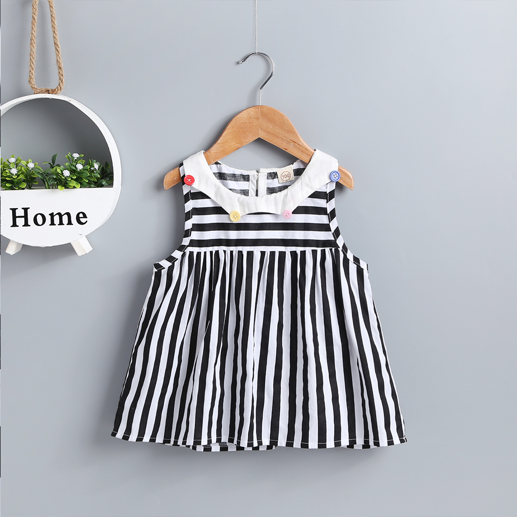 

Doll Collar Striped Sleeveless Dress