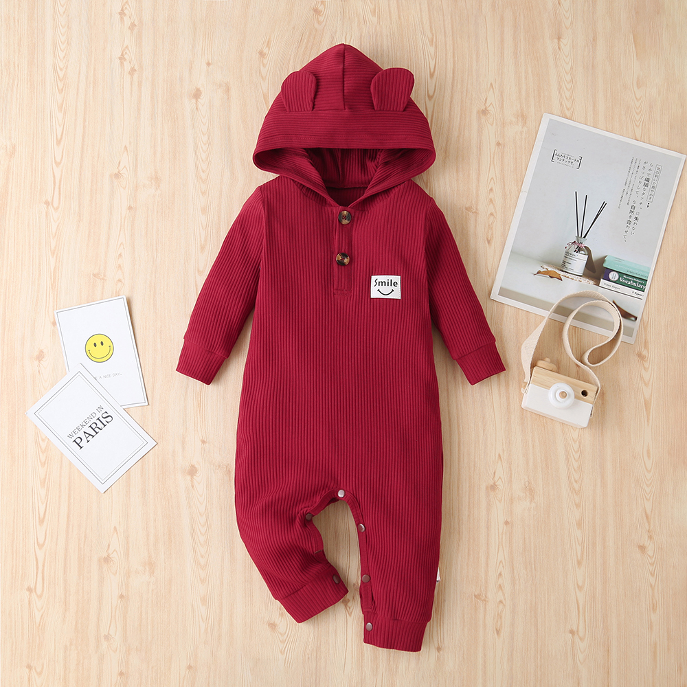 

Baby Solid Hooded Jumpsuit