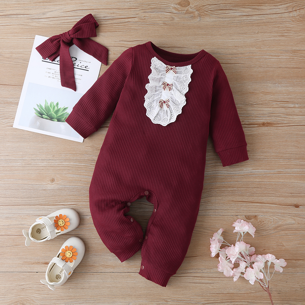 

2-piece Baby Sweet Jumpsuit and Headband Set