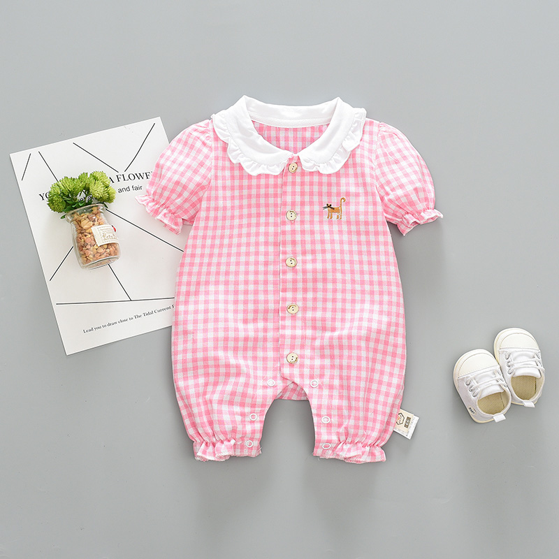 

2019 Baby / Toddler Doll Collar Plaid Jumpsuit