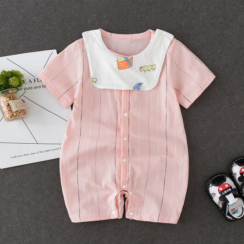 

2019 Baby / Toddler Doll Collar Striped Bodysuit