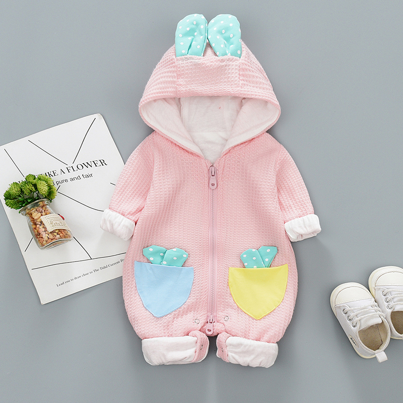 

2019 Baby / Toddler Pocket Design 3D Ear Hooded Jumpsuit