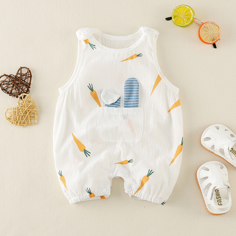 

Baby / Toddler 3D Ear Pocket Carrot Print Bodysuit