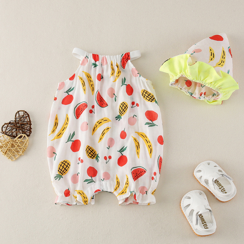 

Baby Lovely Fruit Print Bodysuit and Hat