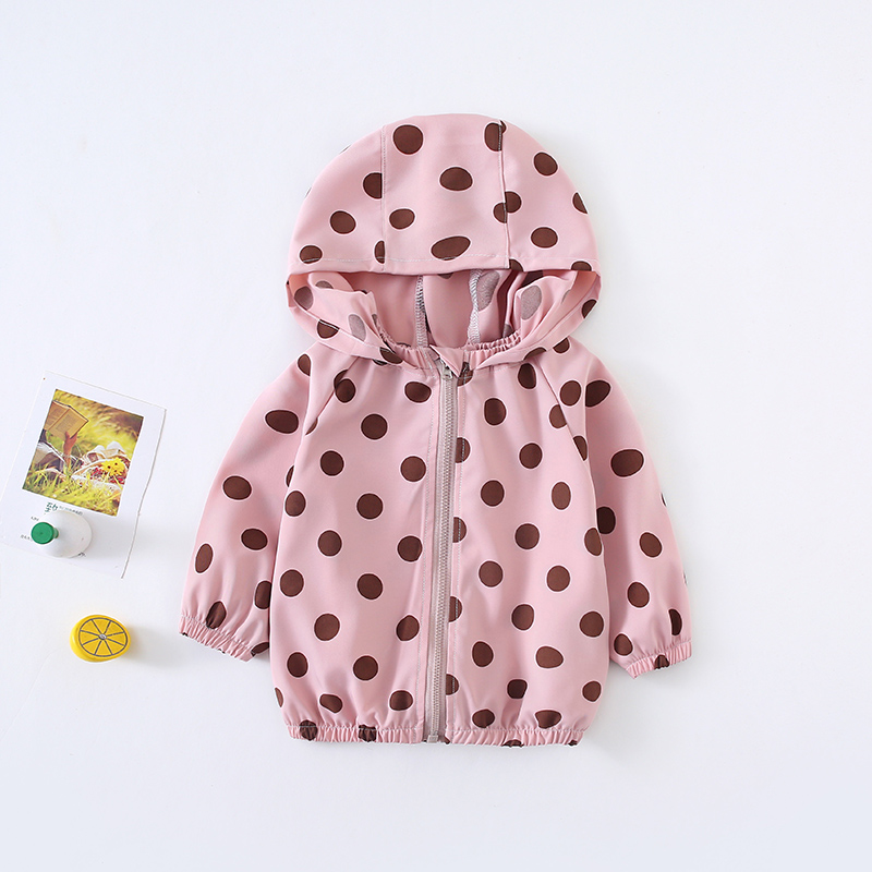 

Baby / Toddler Polka Dots Hooded Sun-proof Coat