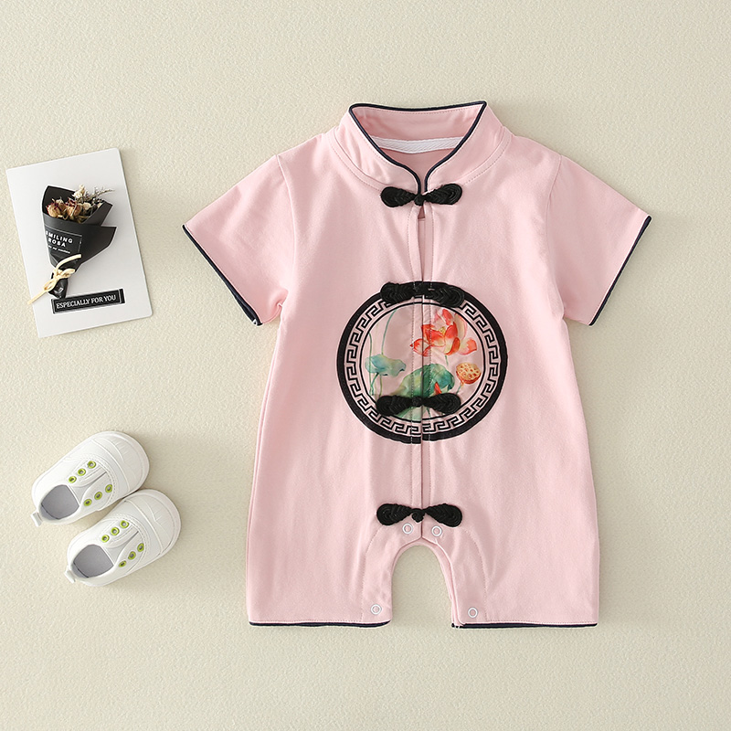 

Baby Chinese Style Knot Button Decor Bodysuit