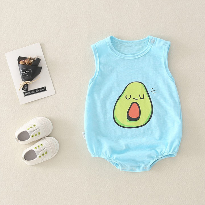 

Baby Stylish Avocado Print Sleeveless Rompers