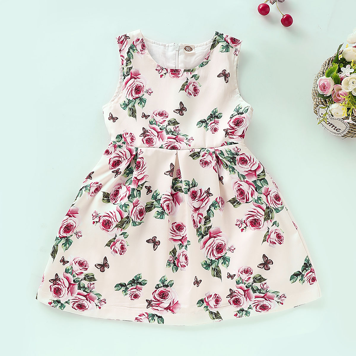 

Summer Floral Print Sleeveless Dress