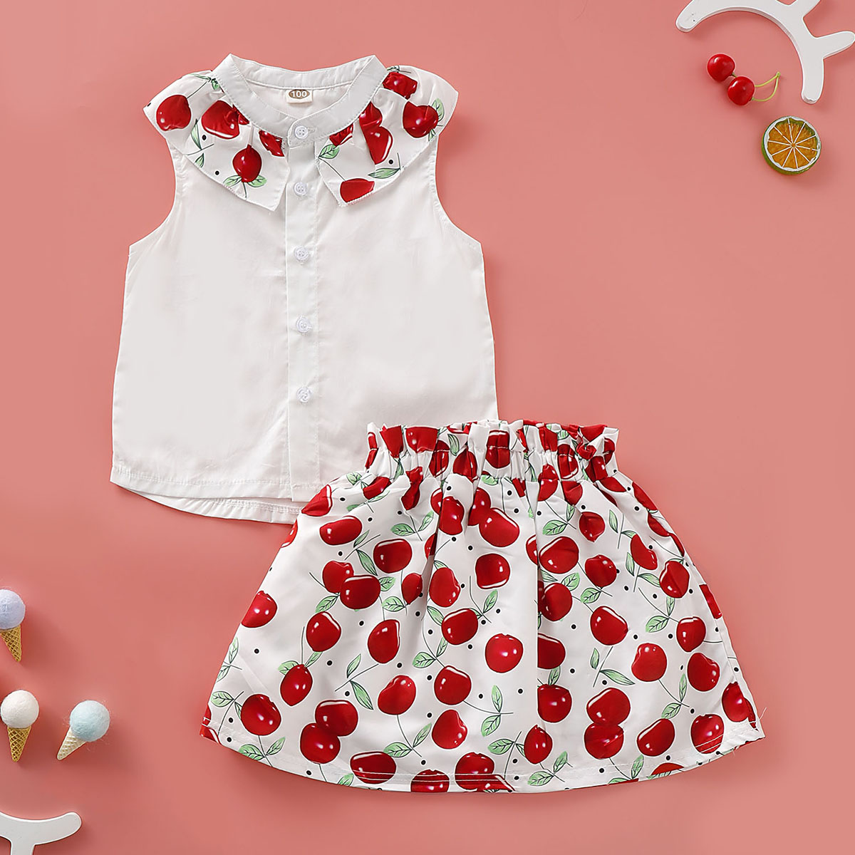 

2-piece Baby / Toddler Fruit Top and Skirt Set