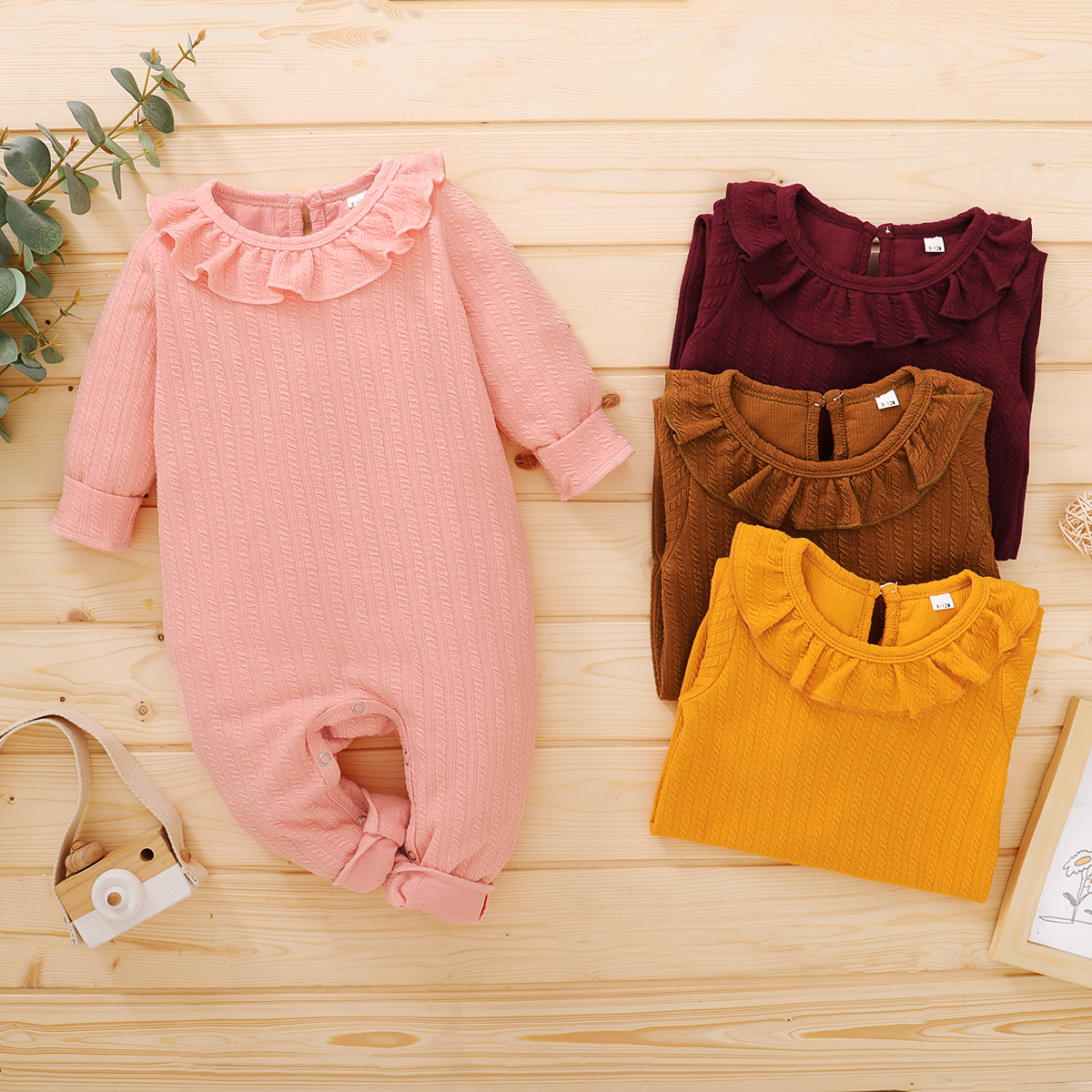 

Baby Girl Sweet Solid Jumpsuits