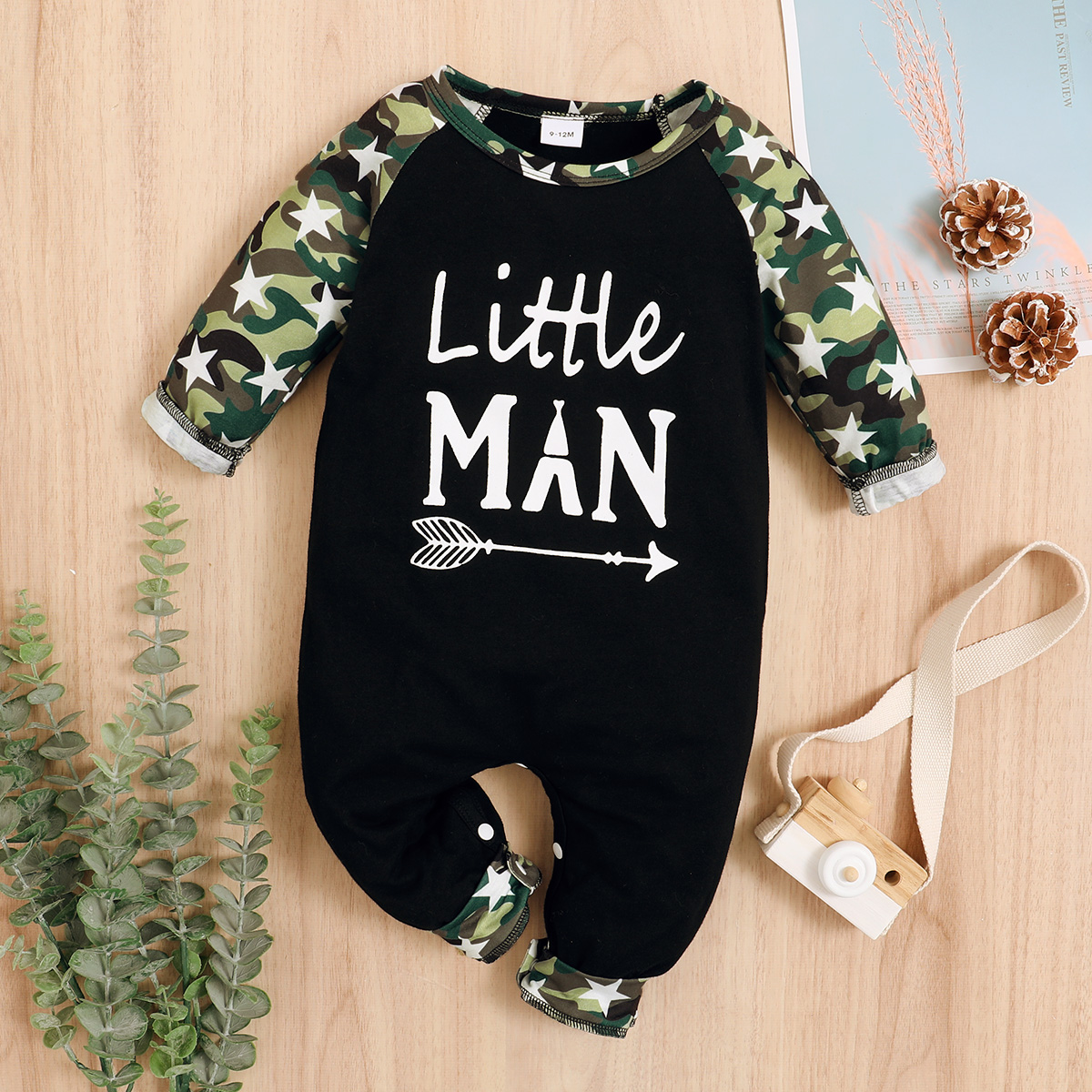 

Baby Boy Camouflage & Stars Jumpsuit