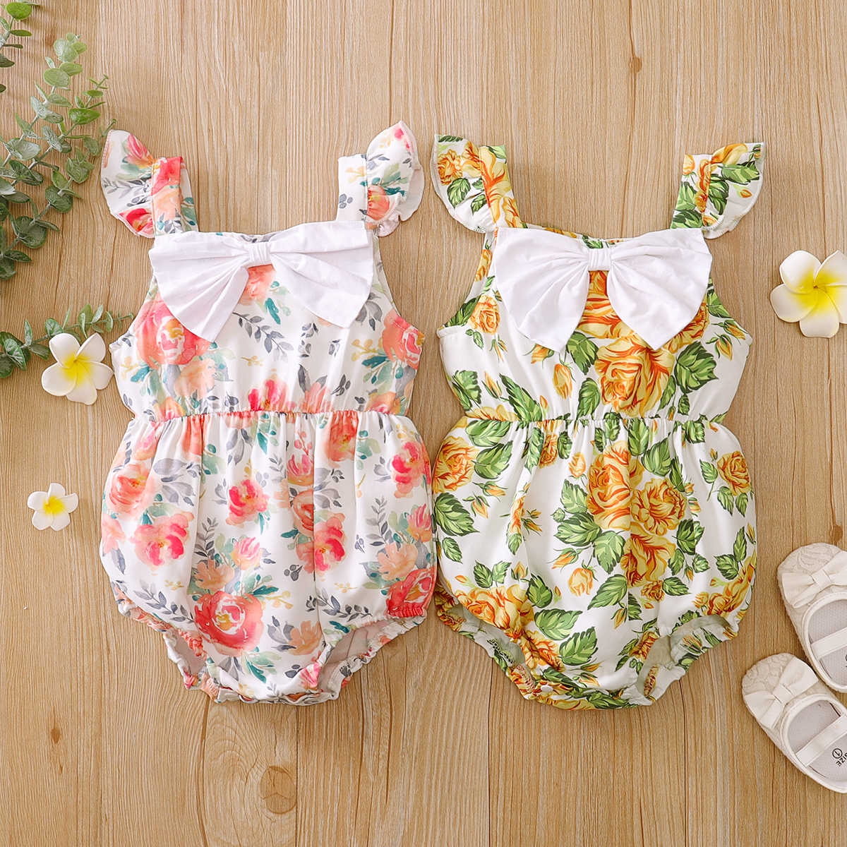 

Baby Floral Print Sleeveless Romper