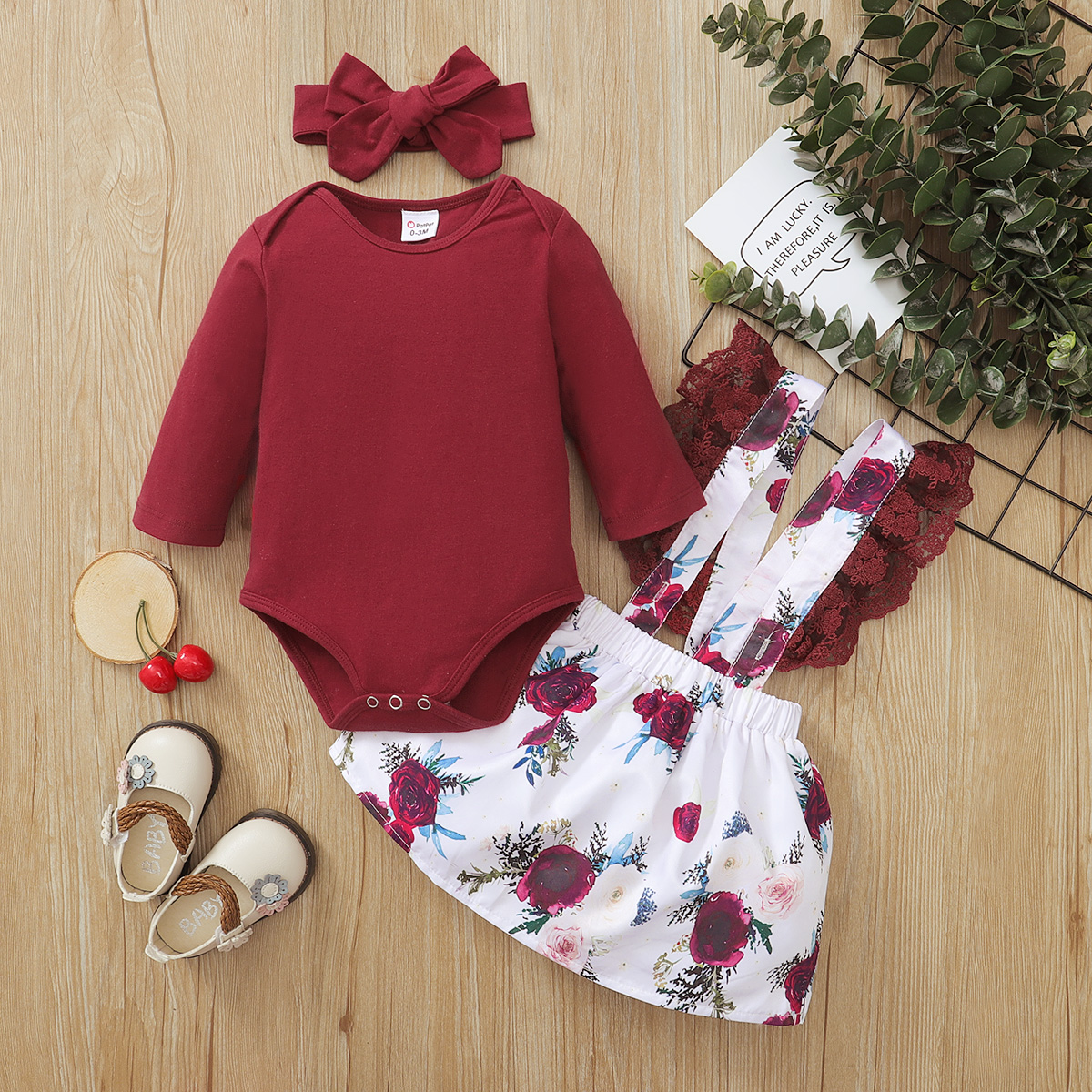 

1pc Baby Girl Long-sleeve Cotton Romper Floral Sweet Suit-dress