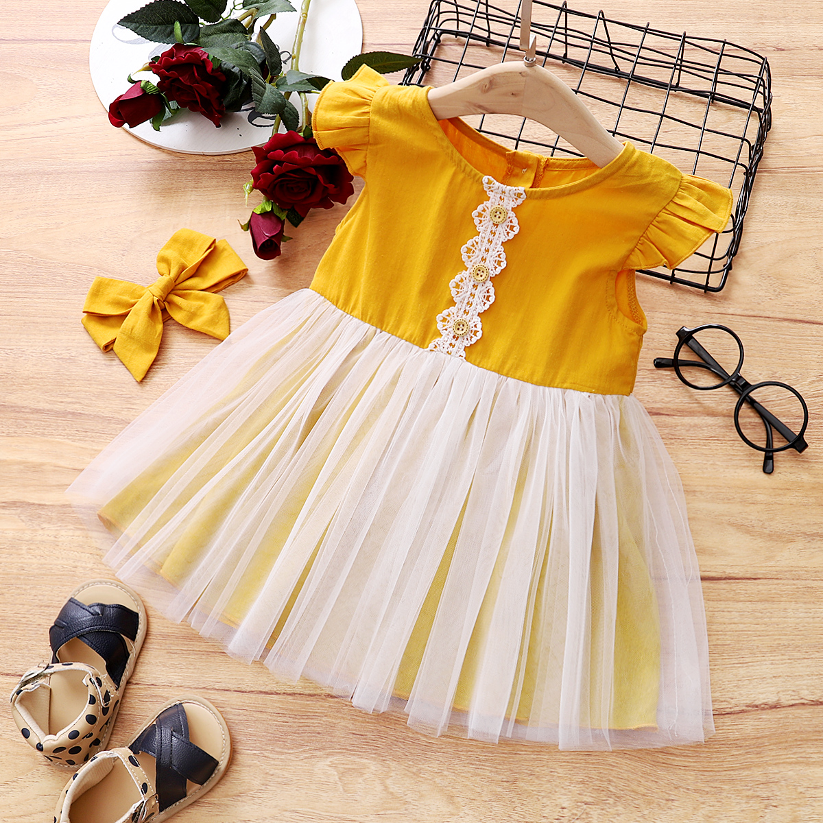 

2pcs Baby Girl short Cotton sweet Dress