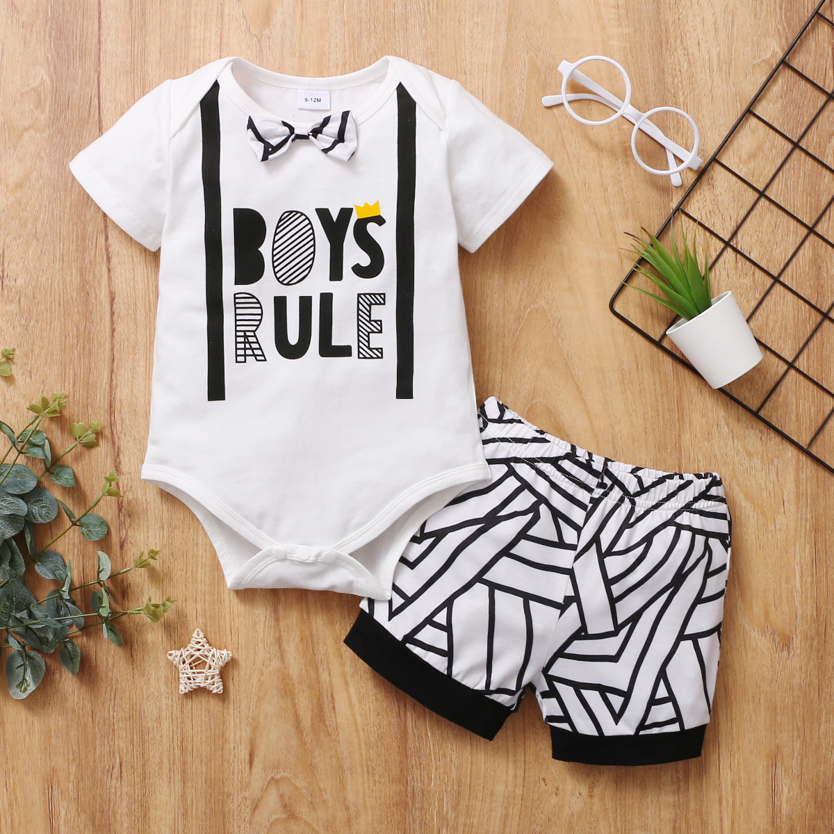 

2pcs Baby Boy casual Letter Baby's Sets