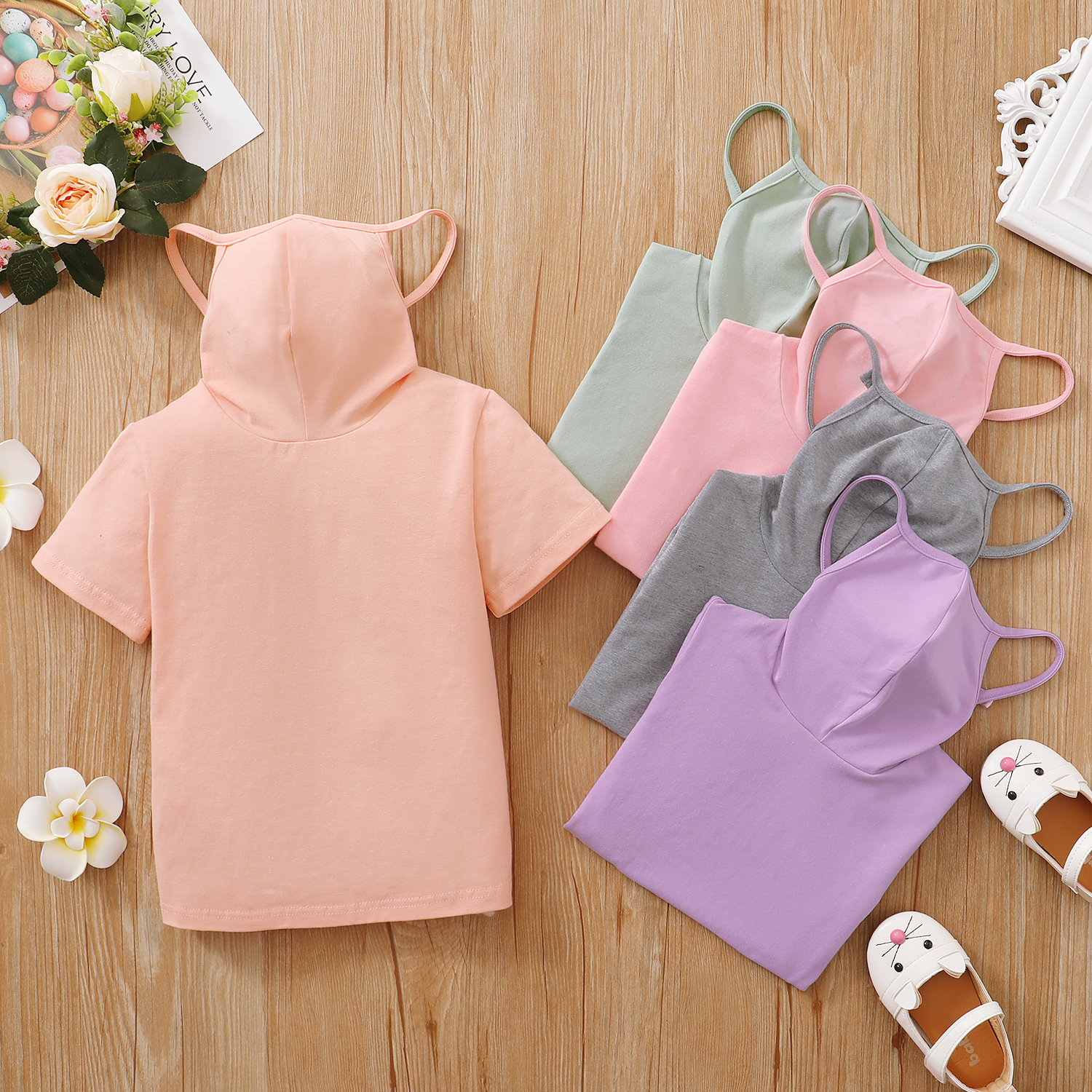 

Stylish kid Girl Face Mask Short-sleeve T-shirt