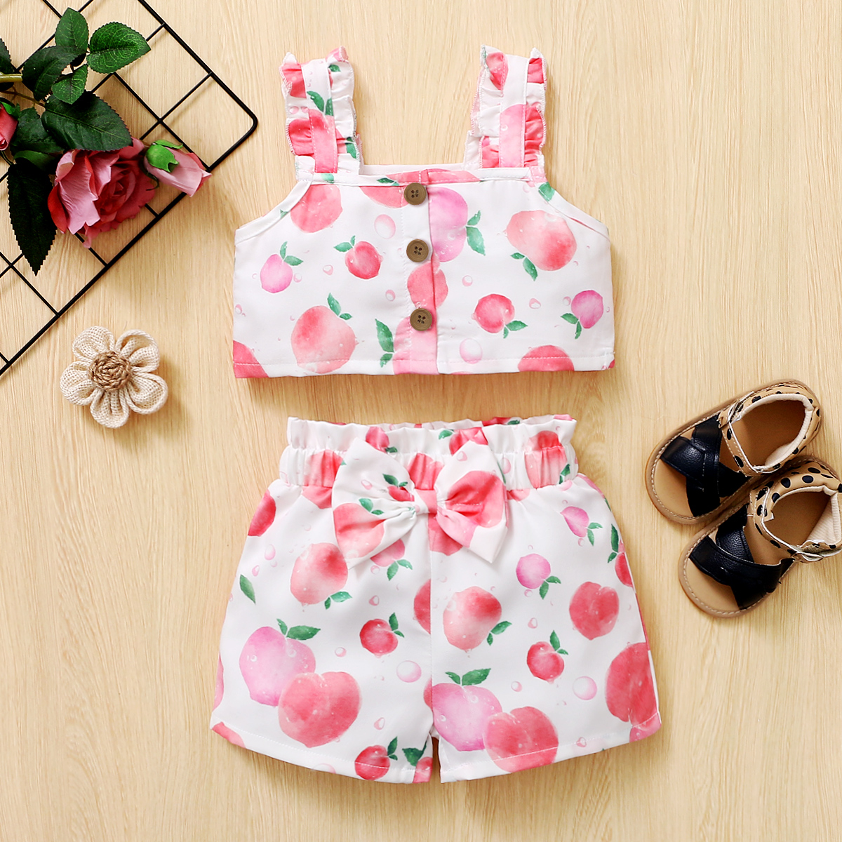 

2pcs Baby Girl Vacation Fruit Baby's Sets