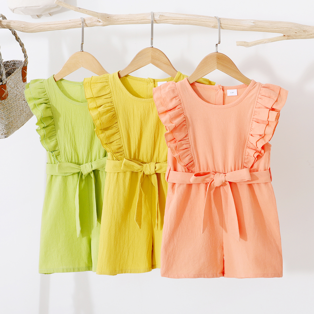 

Trendy Toddler Girl Multi-color Bowknot Romper