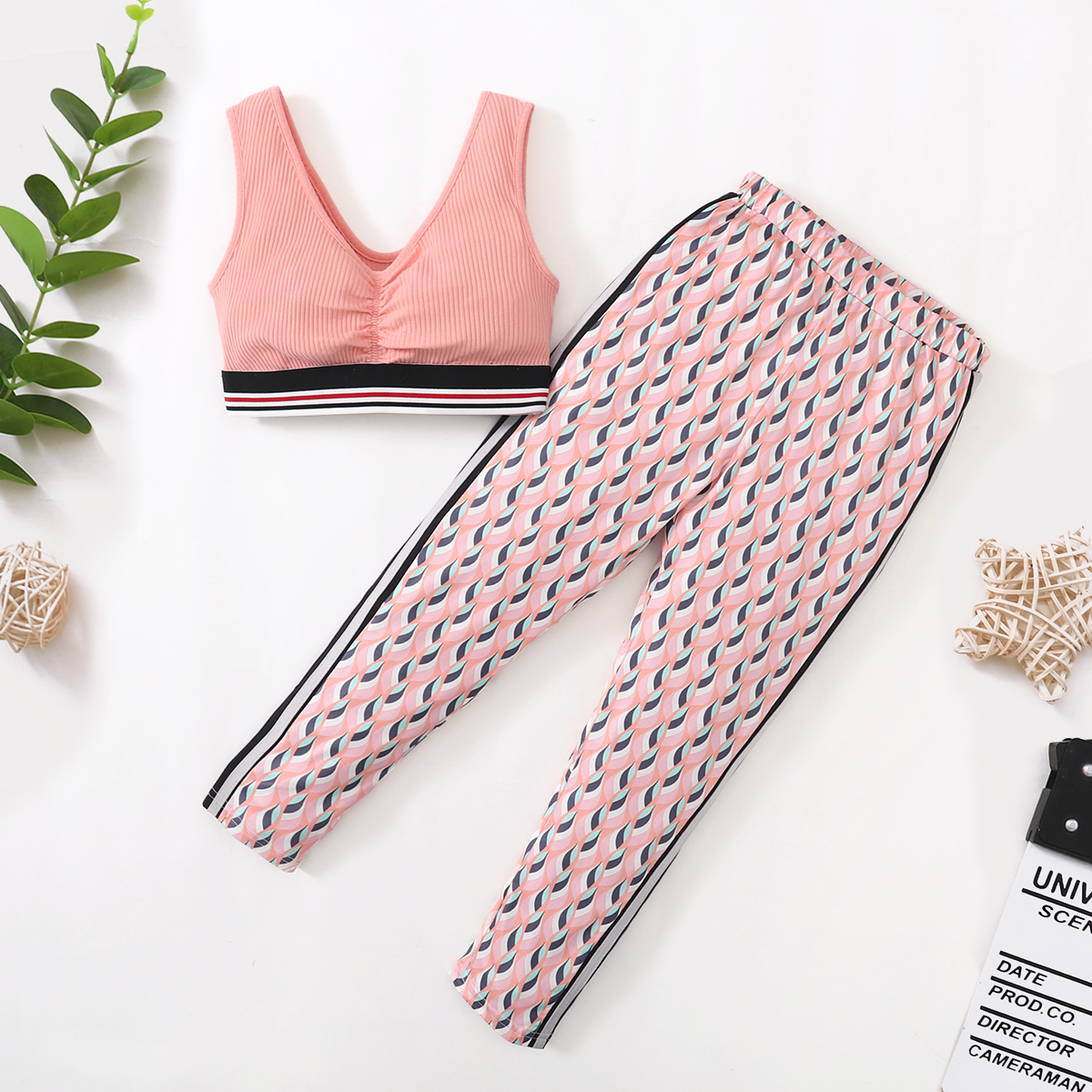 

Multi Color Print Tank Top and Pants Athletic Set for Toddlers / Kids