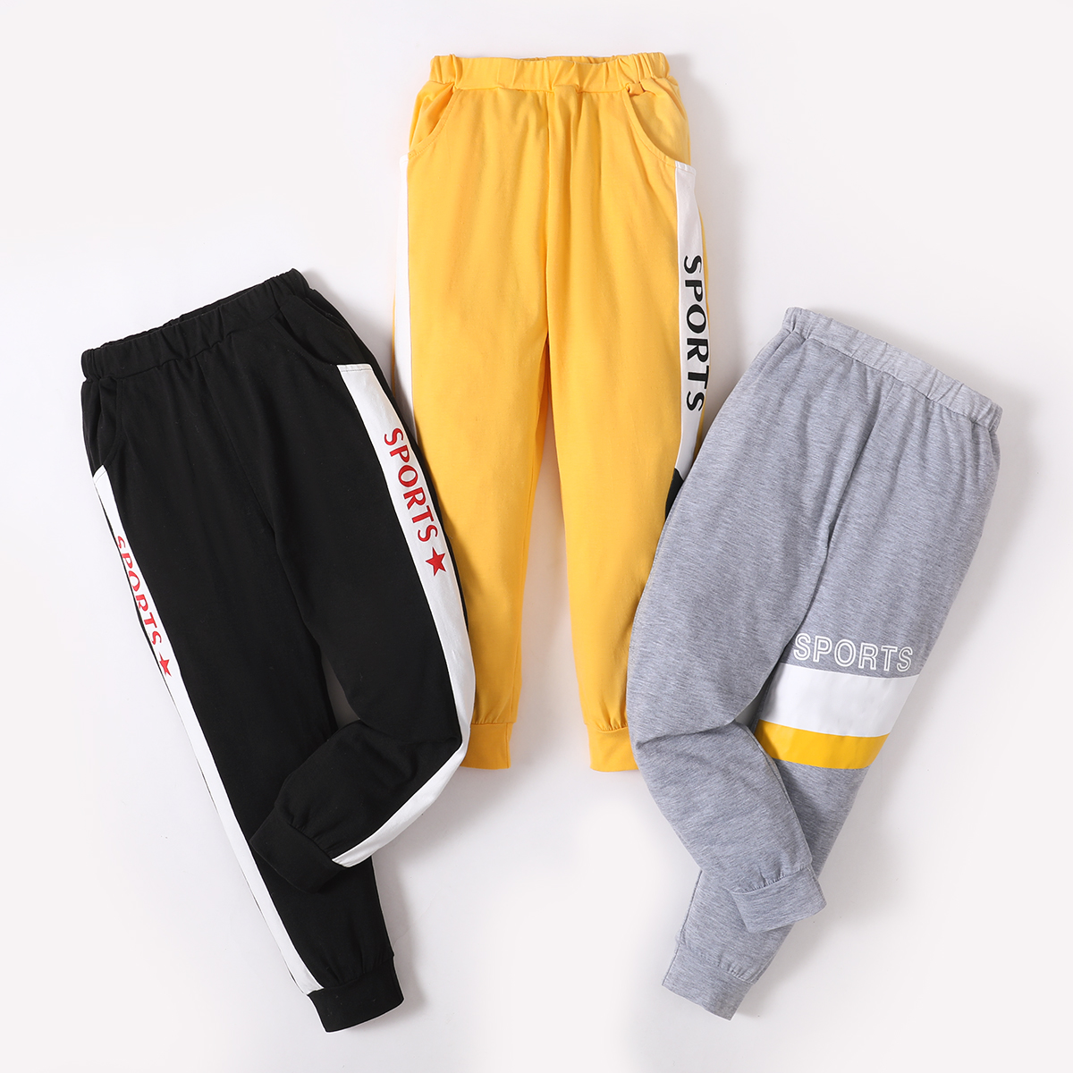 

'Sports' Letter Color Block Athleisure Pants for Toddlers / Kids